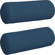 vidaXL Perne Bolster 2 pcs albastru Ø 25 x 70 cm țesătură