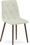 Scaun Bucatarie/Dining Fido Picioare Finisaj Lemn Culoare Nuc, Textil Bej