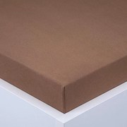 decoDoma Cearşaf cu elastic jersey EXCLUSIVE maro închis 90 x 200 cm