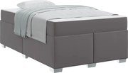 vidaXL Cadru de pat cu saltea Gri 120 x 190 cm țesătură