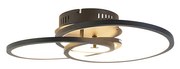 Plafoniera neagră 45 cm inclusiv LED cu dimmer în 3 trepte - Rowin