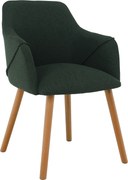 Fotoliu design, verde / fag, PETRUS