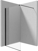 Deante Kerria Plus perete cabină de duș walk-in 110 cm negru mat/sticla transparentă KTS_N31P