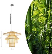 Lustră pe cablu Immax 08255L PINCHOS 1xE27/40W/230V d. 50 cm bambus