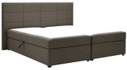 Pat matrimonial Boxspring 180 cm Revenant (maro) (cu somieră și saltea) (cu sp. depozitare). 1098560