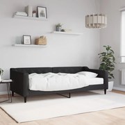 vidaXL Pat de zi cu saltea, negru, 90x200 cm, textil