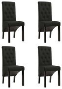 vidaXL Scaune de bucătărie, 4 buc., negru, material textil