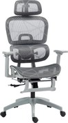 HOMCOM Fotoliu de birou, scaun ergonomic din plasă cu cotiere 3D, spătar rabatabil, 66x64x122 cm, gri | Aosom Romania