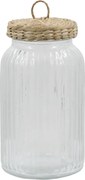 Borcan cu capac din papura, H20/D11cm - 1200 ml