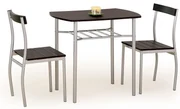 Set de sufragerie Lance 2+1, wenge / argintiu
