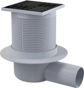 Rigola dus, patrata, cu gratar, negru mat, 10.5 cm, Deante Negru mat