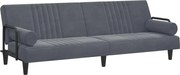 vidaXL Canapea extensibilă cu cotiere, gri închis, catifea