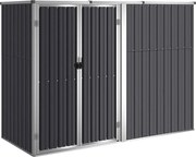 vidaXL Șopron de grădină, antracit, 225x89x161 cm, oțel galvanizat