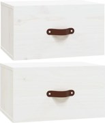 vidaXL Noptiere de perete, 2 buc., alb, 40x29,5x22 cm