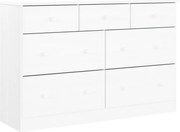 vidaXL Comodă cu sertare ALTA, alb, 112x35x73 cm, lemn masiv de pin