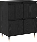vidaXL Bufet Stejar Negru 60 x 35 x 70 cm