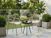Set de gradina KATO SIRVON - 2 scaune si masa rotunda, negru/bej