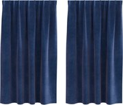 vidaXL Perdele opace 2 pcs Albastru închis 140 x 175 cm Catifea