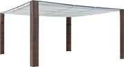 vidaXL Pavilion cu acoperiș, maro și crem, 400x400x200 cm, poliratan