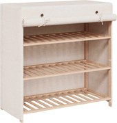 vidaXL Pantofar cu husă, alb, 79 x 40 x 80 cm, material textil