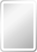 kleankin Oglindă LED, pentru Baie și Machiaj,lumina Reglabilă cu 3 Temperaturi de Culoare, Design anti-aburire, 70x50 cm, Argintiu | Aosom Romania