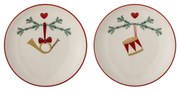 Farfurii crem 2 buc. pentru desert din gresie ø 16 cm cu model de Crăciun Yule – Bloomingville