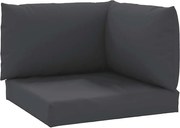 vidaXL Perne de canapea din paleți, 3 buc., negru, material textil