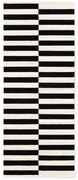 Covor tip traversă negru-alb reversibil/țesut manual din lână 80x200 cm Donna – Hanse Home