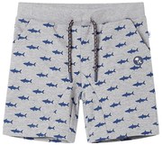 Pantaloni scurți pentru copii cu șnur, gri deschis melanj, 140