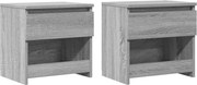 vidaXL Noptiere, 2 buc., Sonoma gri, 40x30x39 cm, lemn prelucrat