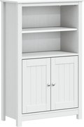 vidaXL Dulap de baie BERG, alb, 69,5x34x110 cm, lemn masiv de pin