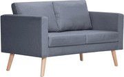 vidaXL Canapea cu 2 locuri, material textil, gri închis