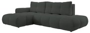 Colțar extensibil tapițat ALMADA, cu spațiu de depozitare, în L, stânga, antracit