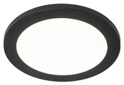 Plafoniera neagră 22,5 cm rotundă incluzând LED cu dimmer în 3 trepte - Steve