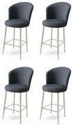 Set de scaune de bar Fora Anthracite and Chrome, 4buc., 4 buc