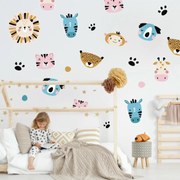 Autocolante de perete - Animăluțe roz -galben