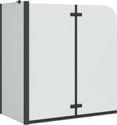 vidaXL Încărcare duș Negru 120 x 68 x 130 cm Sticlă ESG și aluminiu