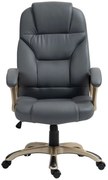 DESMOND Scaun directorial, recliner, pivotant, inaltime reglabila, rezistent 150 kg, piele PU, Gri