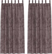 vidaXL Cortine din catifea cu perdele 2 pcs Maro 225 x 140 cm Catifea