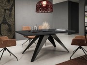 Masă sufragerie extensibilă Awalean 140 (Negru + Negru molet) (pentru 6-10 persoane). 1105359