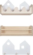 Set 2 rafturi perete + Cuier Montessori NEST SET Natural Wood