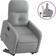 vidaXL Fotoliu rabatabil cu ridicare, gri deschis, material textil