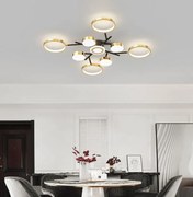 Lustră LED De Lux Negru/Auriu DM9030-9 – Iluminare Premium Cu Design Asimetric, Ideală Pentru Dining Stilat