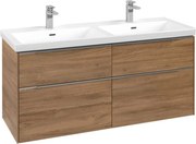 Villeroy &amp; Boch Subway 3.0 dulap 127.2x46.2x57.6 cm sub chiuveta pe perete stejar C568L0RH