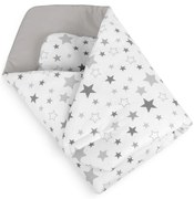 Pătură de înfășat copii Bellatex Stele gri , 75 x 75 cm