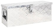 vidaXL Cutie de depozitare, argintiu, 60x23,5x23 cm, aluminiu