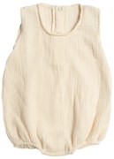 Salopeta bebelusi din muselina cu maneca scurta Kidizi Romper Liam ivory 12-18 luni