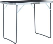 vidaXL Masă de camping pliabilă cu cadru metalic, gri, 80 x 60 cm