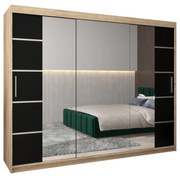 Dulap de haine 250 cm Verika 4 250 (stejar sonoma + negru). 1064327