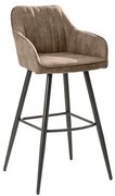 Set 2 scaune de bar Turin microfibra taupe vintage